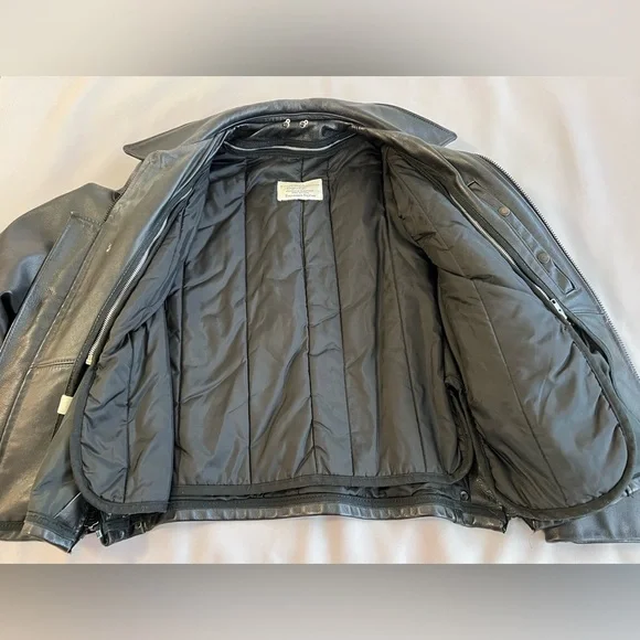 Vintage Taylor's Leatherwear USA Leather Motorcycle Bomber Jacket Mens 44 Police